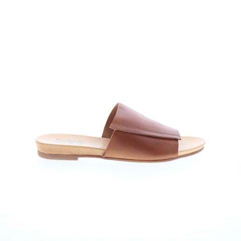 Miz Mooz Aurelia Womens Brown Leather Slip On Slides Sandals Shoes