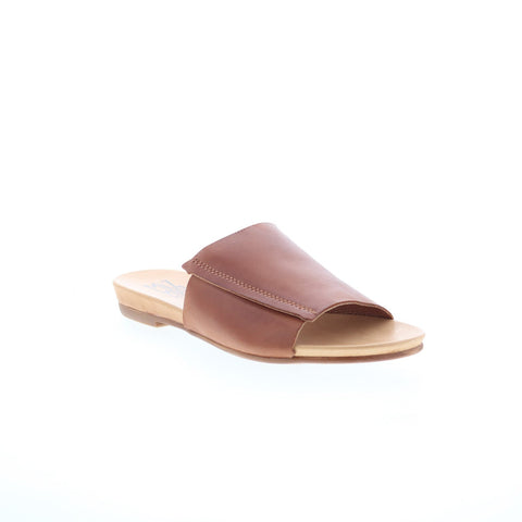 Miz Mooz Aurelia Womens Brown Leather Slip On Slides Sandals Shoes