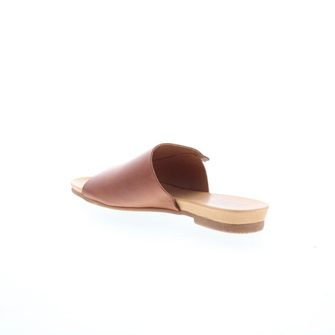 Miz Mooz Aurelia Womens Brown Leather Slip On Slides Sandals Shoes