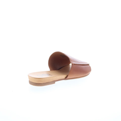 Miz Mooz Aurelia Womens Brown Leather Slip On Slides Sandals Shoes