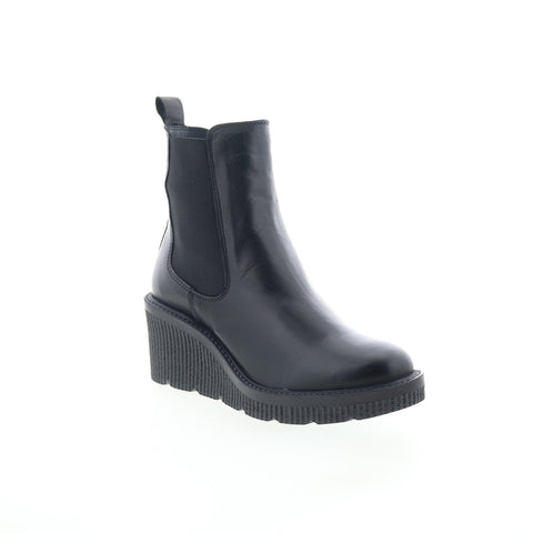 Miz Mooz Averie Womens Black Leather Zipper Chelsea Boots
