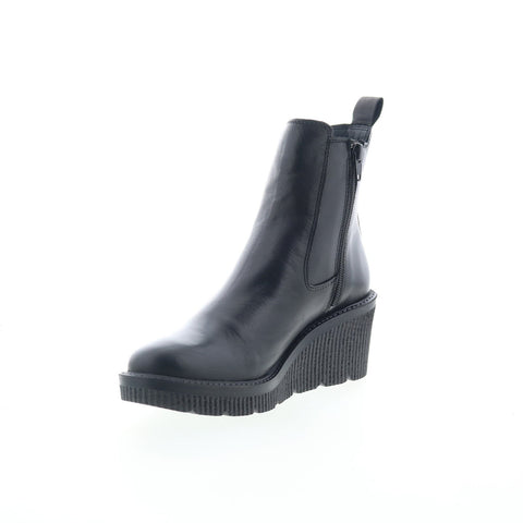 Miz Mooz Averie Womens Black Leather Zipper Chelsea Boots