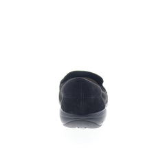 Easy Spirit Avienta SEAVIENTA Womens Black Extra Wide Suede Loafer Flats Shoes