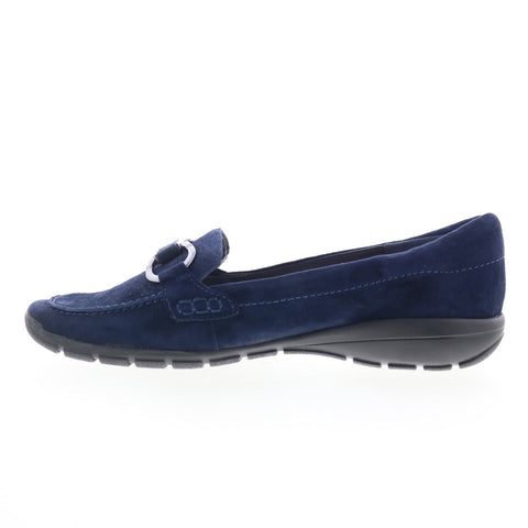 Easy Spirit Avienta SEAVIENTA Womens Blue Suede Slip On Loafer Flats Shoes