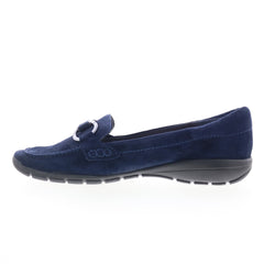 Easy Spirit Avienta SEAVIENTA Womens Blue Suede Slip On Loafer Flats Shoes