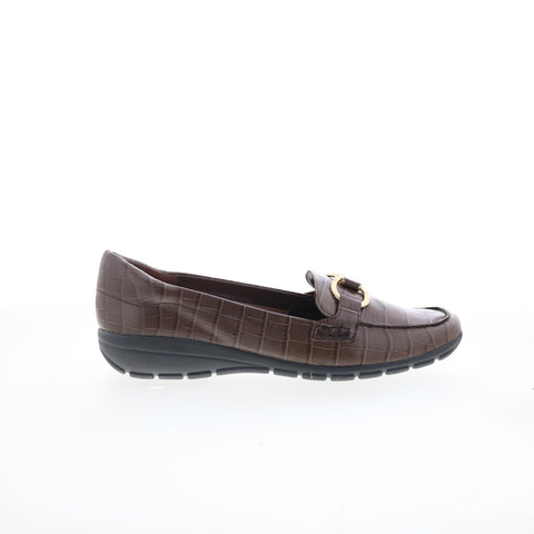 Easy Spirit Avienta SEAVIENTA Womens Brown Leather Loafer Flats Shoes
