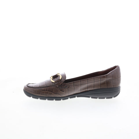 Easy Spirit Avienta SEAVIENTA Womens Brown Leather Loafer Flats Shoes