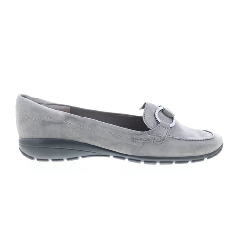 Easy Spirit Avienta SEAVIENTA Womens Gray Wide Suede Loafer Flats Shoes