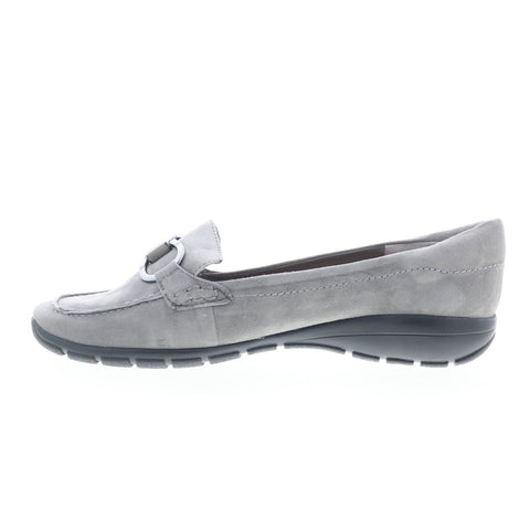Easy Spirit Avienta SEAVIENTA Womens Gray Wide Suede Loafer Flats Shoes