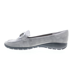 Easy Spirit Avienta SEAVIENTA Womens Gray Wide Suede Loafer Flats Shoes