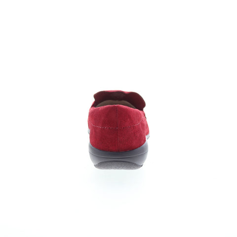 Easy Spirit Avienta SEAVIENTA Womens Red Wide Suede Loafer Flats Shoes