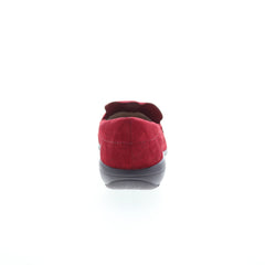 Easy Spirit Avienta SEAVIENTA Womens Red Wide Suede Loafer Flats Shoes