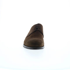 Di Bianco Bergamo Suede SC538 Mens Brown Oxfords & Lace Ups Cap Toe Shoes