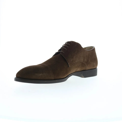 Di Bianco Bergamo Suede SC538 Mens Brown Oxfords & Lace Ups Cap Toe Shoes