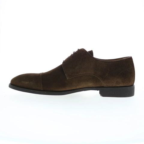 Di Bianco Bergamo Suede SC538 Mens Brown Oxfords & Lace Ups Cap Toe Shoes