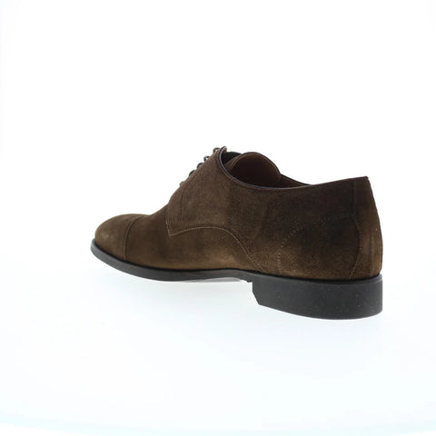 Di Bianco Bergamo Suede SC538 Mens Brown Oxfords & Lace Ups Cap Toe Shoes