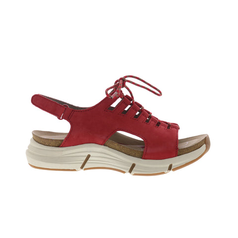 Bionica Ormond BI0007702 Womens Red Leather Strap Wedges Sandals Shoes
