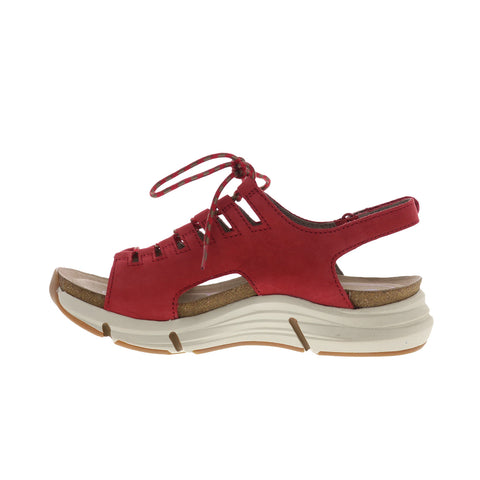 Bionica Ormond BI0007702 Womens Red Leather Strap Wedges Sandals Shoes