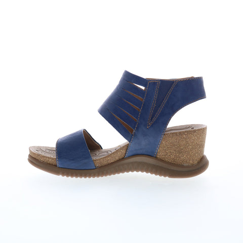 Bionica Gracen BI0013277 Womens Blue Leather Strap Wedges Sandals Shoes