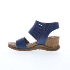 Bionica Gracen BI0013277 Womens Blue Leather Strap Wedges Sandals Shoes