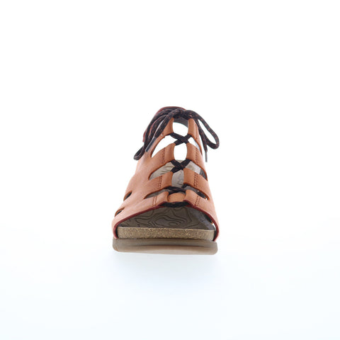 Bionica Sorena BI0013603 Womens Orange Leather Strap Wedges Sandals Shoes