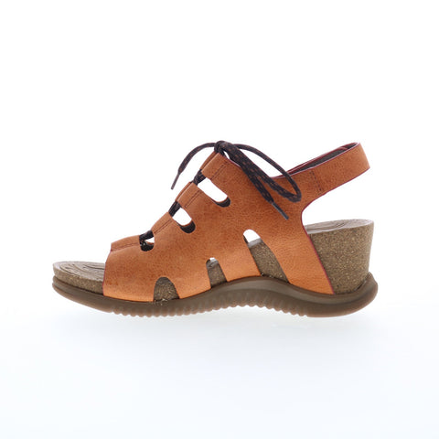 Bionica Sorena BI0013603 Womens Orange Leather Strap Wedges Sandals Shoes