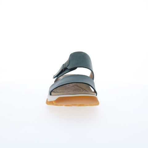 Bionica Nisha BI0020021 Womens Blue Leather Strap Slides Sandals Shoes