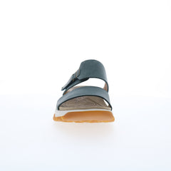 Bionica Nisha BI0020021 Womens Blue Leather Strap Slides Sandals Shoes
