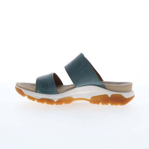 Bionica Nisha BI0020021 Womens Blue Leather Strap Slides Sandals Shoes