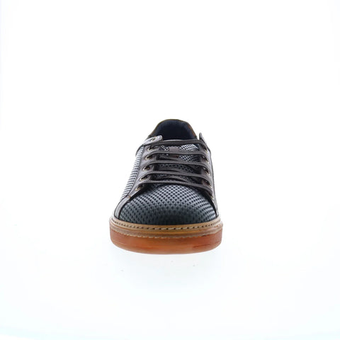 Di Bianco Binetto Nit Calfskin Mens Black Leather Lifestyle Sneakers Shoes