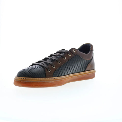 Di Bianco Binetto Nit Calfskin Mens Black Leather Lifestyle Sneakers Shoes