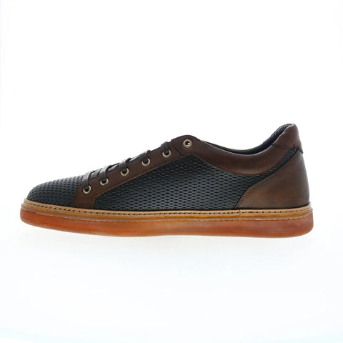 Di Bianco Binetto Nit Calfskin Mens Black Leather Lifestyle Sneakers Shoes