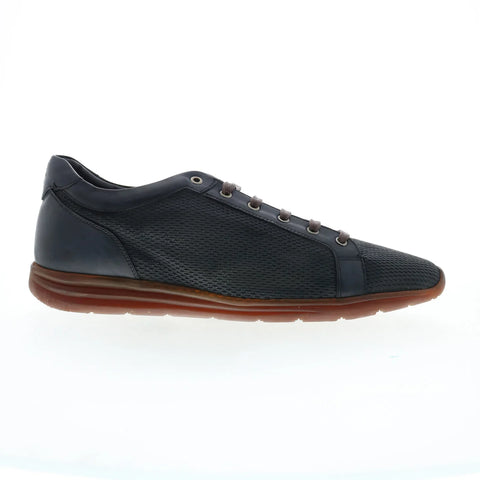 Di Bianco Bitetto Calfskin Nit Mens Black Leather Lifestyle Sneakers Shoes