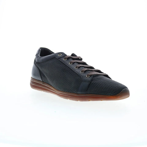 Di Bianco Bitetto Calfskin Nit Mens Black Leather Lifestyle Sneakers Shoes