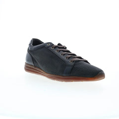 Di Bianco Bitetto Calfskin Nit Mens Black Leather Lifestyle Sneakers Shoes