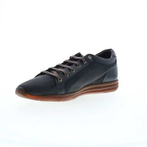 Di Bianco Bitetto Calfskin Nit Mens Black Leather Lifestyle Sneakers Shoes