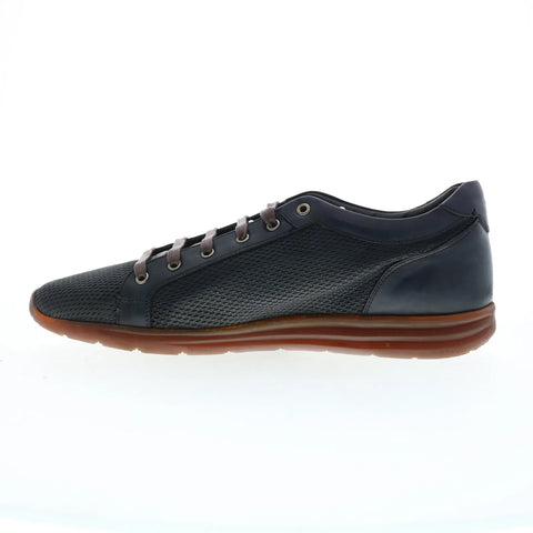 Di Bianco Bitetto Calfskin Nit Mens Black Leather Lifestyle Sneakers Shoes
