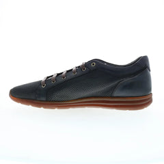 Di Bianco Bitetto Calfskin Nit Mens Black Leather Lifestyle Sneakers Shoes