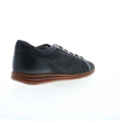 Di Bianco Bitetto Calfskin Nit Mens Black Leather Lifestyle Sneakers Shoes