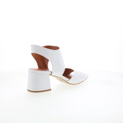 Miz Mooz Bonnette Womens White Leather Zipper Heeled Sandals Shoes