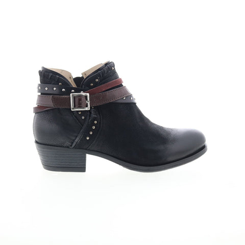 Miz Mooz Booker Womens Black Leather Zipper Ankle & Booties Boots