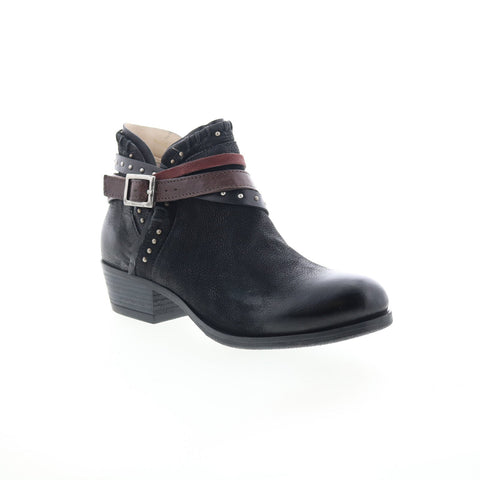 Miz Mooz Booker Womens Black Leather Zipper Ankle & Booties Boots