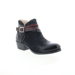 Miz Mooz Booker Womens Black Leather Zipper Ankle & Booties Boots