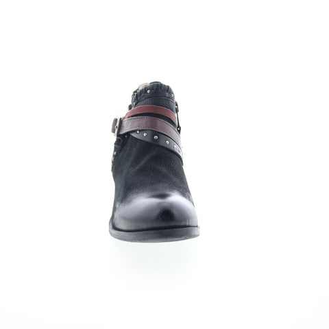 Miz Mooz Booker Womens Black Leather Zipper Ankle & Booties Boots