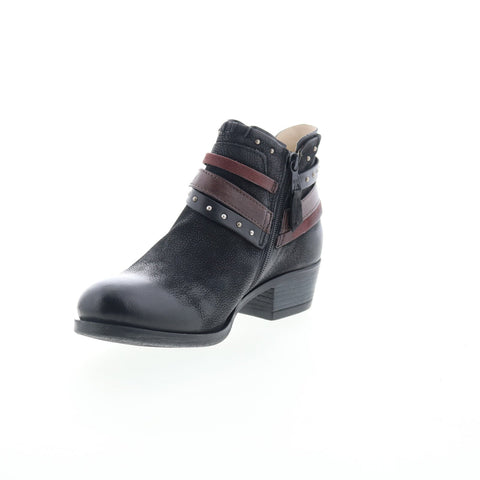 Miz Mooz Booker Womens Black Leather Zipper Ankle & Booties Boots