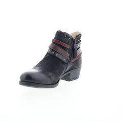 Miz Mooz Booker Womens Black Leather Zipper Ankle & Booties Boots