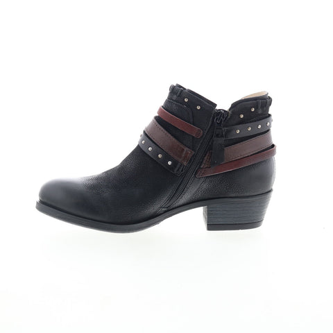 Miz Mooz Booker Womens Black Leather Zipper Ankle & Booties Boots
