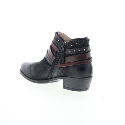 Miz Mooz Booker Womens Black Leather Zipper Ankle & Booties Boots