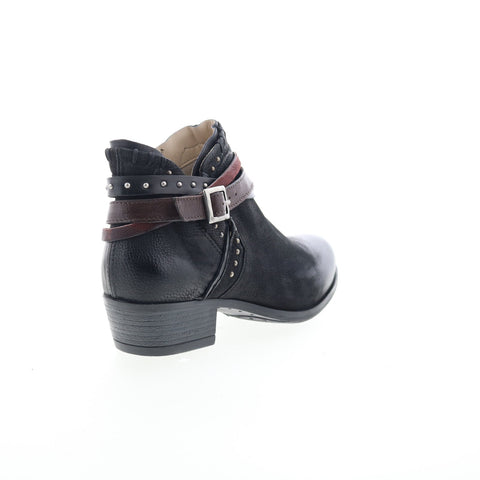 Miz Mooz Booker Womens Black Leather Zipper Ankle & Booties Boots
