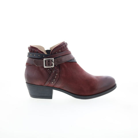 Miz Mooz Booker Womens Brown Leather Zipper Ankle & Booties Boots
